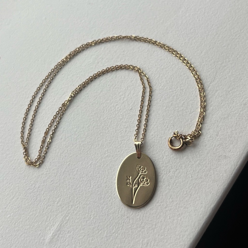 14k Gold Fill Floral Pendant Necklace